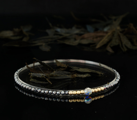 輕奢風鈦赫茲石14K包金 GF Swarovski 配珠水晶手鍊 ( Terahertz Bracelet ) 第4張的照片