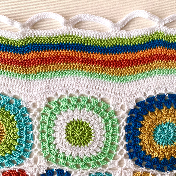 モチーフ編みのカフェカーテン　カーテン　かぎ針編み　ウォールデコ　タペストリー　編み物  BC1432205699(11000円)