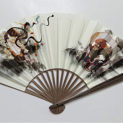 縁起物色紙　東波　神霊　菱洗　赤富士 生地 和柄 浮世絵風 霞富士 赤富士 富士山 布 シーチング 110cm
