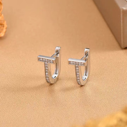 キャッチレス ピアス Tフープ キラキラ CZダイヤライン キャッチレス ピアス Tフープ キラキラ CZダイヤライン