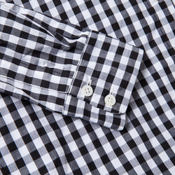 ブルー/ブラックチェック柄ネクタイデザインクラシックチェック柄長袖シャツ綿 100% ゆったりとした和風 17枚目の画像