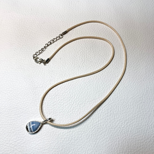 ストライプブルーオパール デザートオパール シルバー ネックレス