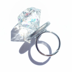 キャンディダイヤモンド リング　（しゅわしゅわクリアサイダー） リング 指輪 2枚目の画像