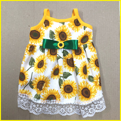 ひまわり柄キャミワンピース イエロー F 中古品 axes femme ひまわり柄 キャミワンピース Vネックレース