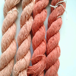 刺し子糸、編み物、織物にも♪草木染め糸　茜染め2色セット　綿　コットン 2枚目の画像