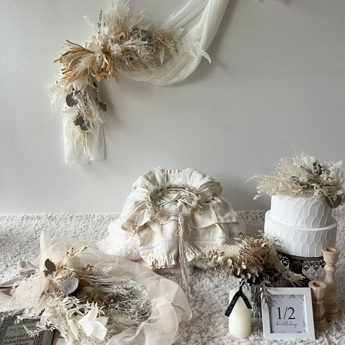 お花×衣装×フォトアイテムトータルコーディネート】ハーフバースデー  