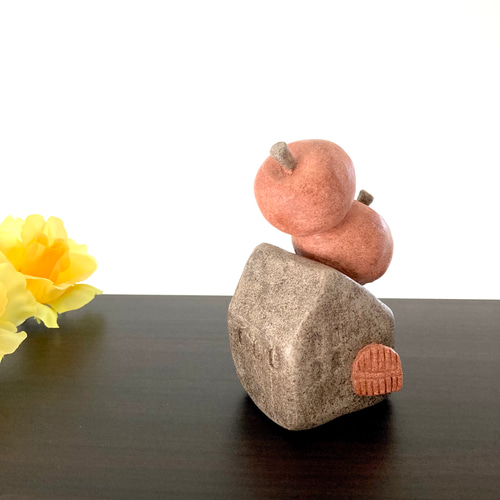 おうちにリンゴ積んじゃいました邸 りんごのオブジェ お家型の置物
