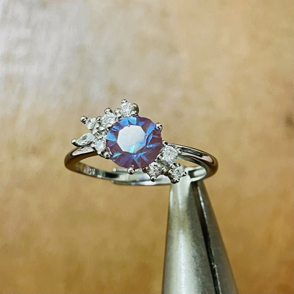 ヴィンテージサフィレット　サフィリーン　フリーリング　指輪　シルバー ヴィンテージサフィレット サフィリーンのシルバーリング 6mm 色