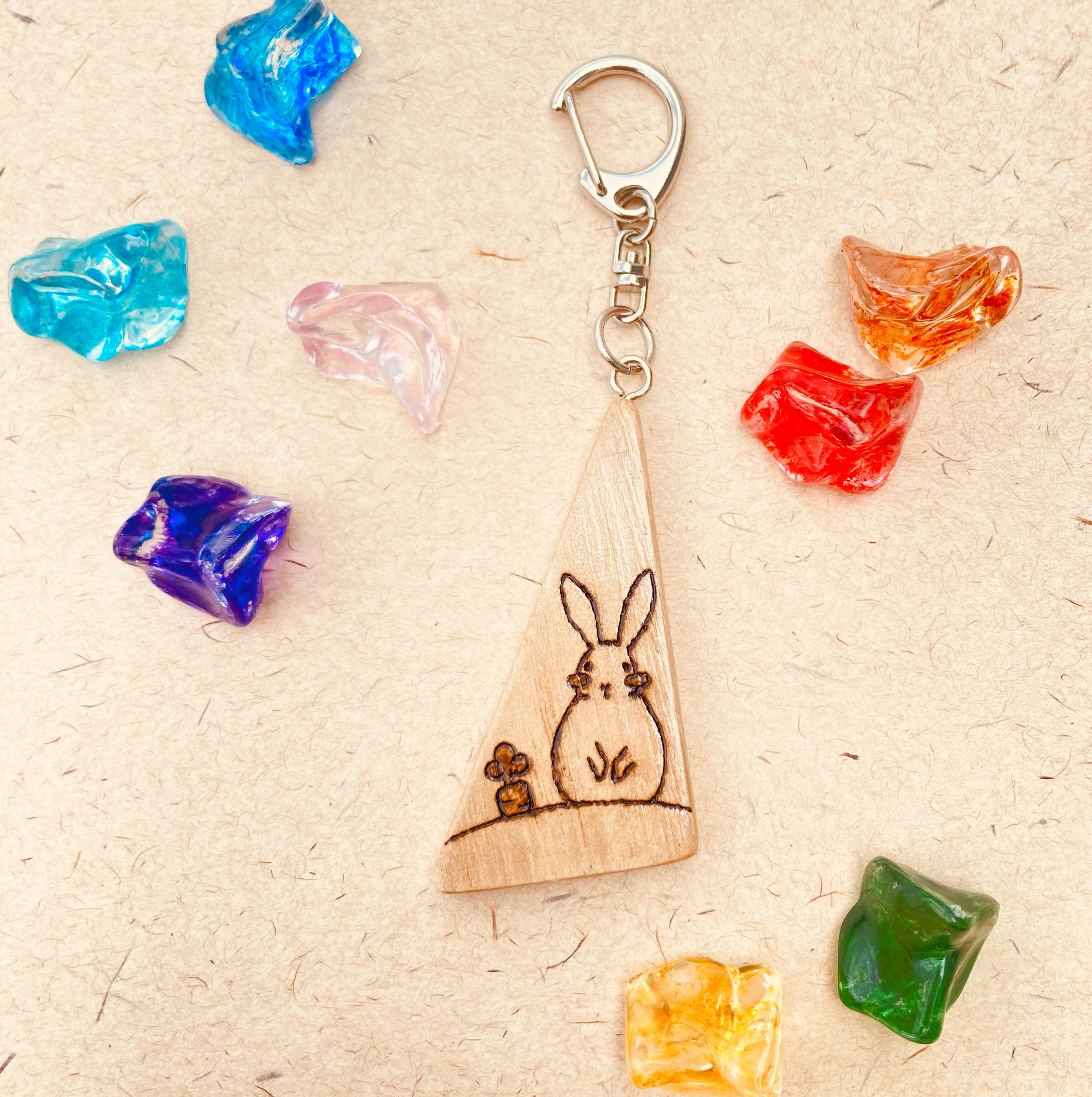 ウッドバーニング キーホルダー イラスト 名入れ 無料 名前　名前入り 名入れキーホルダー 果物 ウッドバーニング - KAREHARUMAMA'S