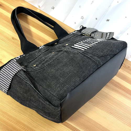 送料込み大きめデニムリメイクバッグNo.319☆トートバッグ マザーズ