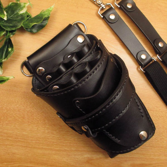 オールブラック　６丁差し　本革シザーケース　SCA-159/CKA オールブラック6丁差し本革シザーケースSCA-159/CKA