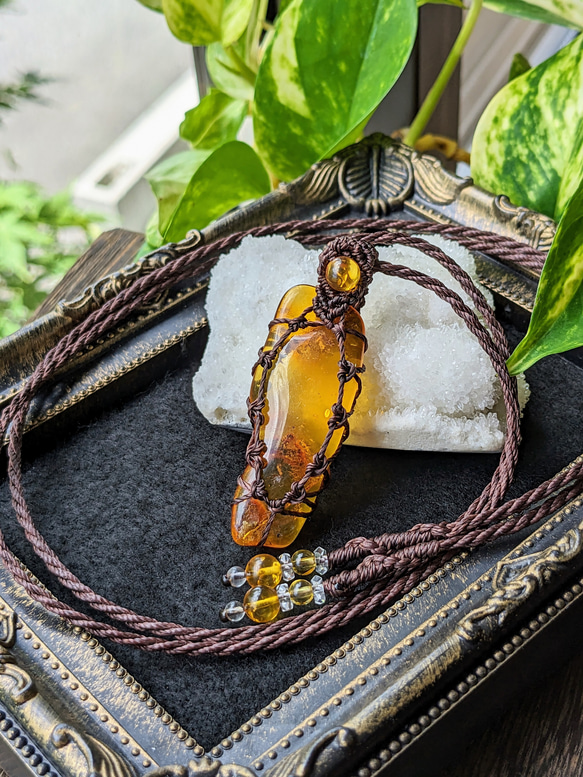 琥珀 ネックレス 【未使用品】 K18 久慈琥珀 ネックレス 未使用品 琥珀