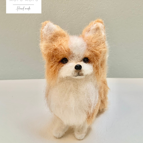 【2024新春福袋】 ふんわりロングコートチワワとアイス ⁂ 羊毛フェルト 犬 羊毛フェルト