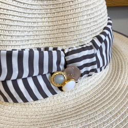 促銷價★草帽❤️ 設計絲帶草編寬邊帽子 淺米色 尺碼L（頭圍57cm） 第11張的照片