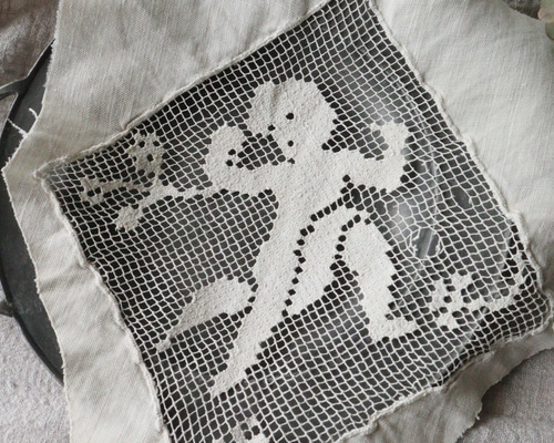 Little House antiqun様】フランスアンティーク レース天使 Little