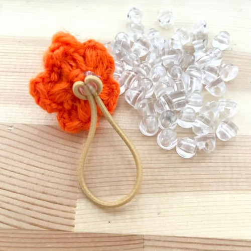 超お得価格☆【ヘアゴムパーツ】留め具 ボタン足 接続パーツ クリア  