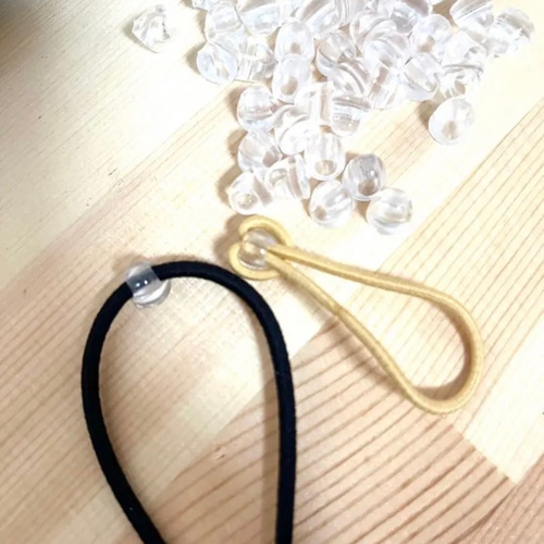 超お得価格☆【ヘアゴムパーツ】留め具 ボタン足 接続パーツ クリア  