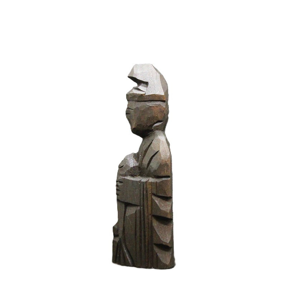 恵比寿（15cm es3553) 仏像 円空仏 摸刻 木彫 4枚目の画像