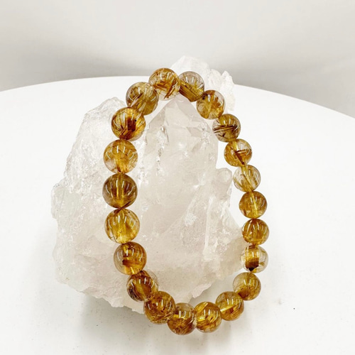 タイチンルチル　バングル　※鑑別書付き(MB3625) タイチンゴールドルチルクォーツ ブレスレット （9.8mm