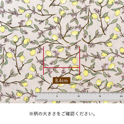 110×50花柄 生地 布 レモン ブロード ピンク　コットン100％ 50cm単位販売 北欧風 商用利用可 6枚目の画像