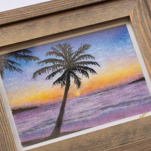 Amazon.co.jp: 風景画 海の絵 夏 アート パステル画 絵画