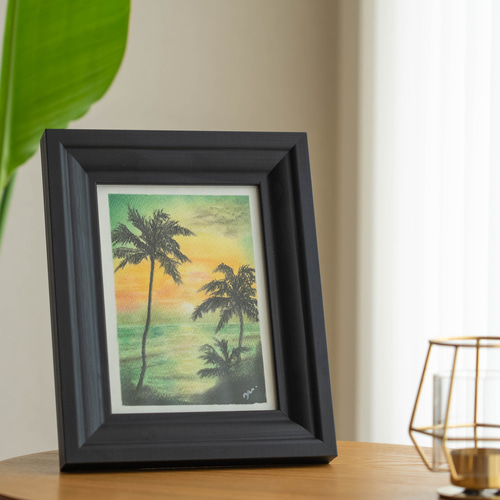 Amazon.co.jp: 風景画 海の絵 夏 アート パステル画 絵画