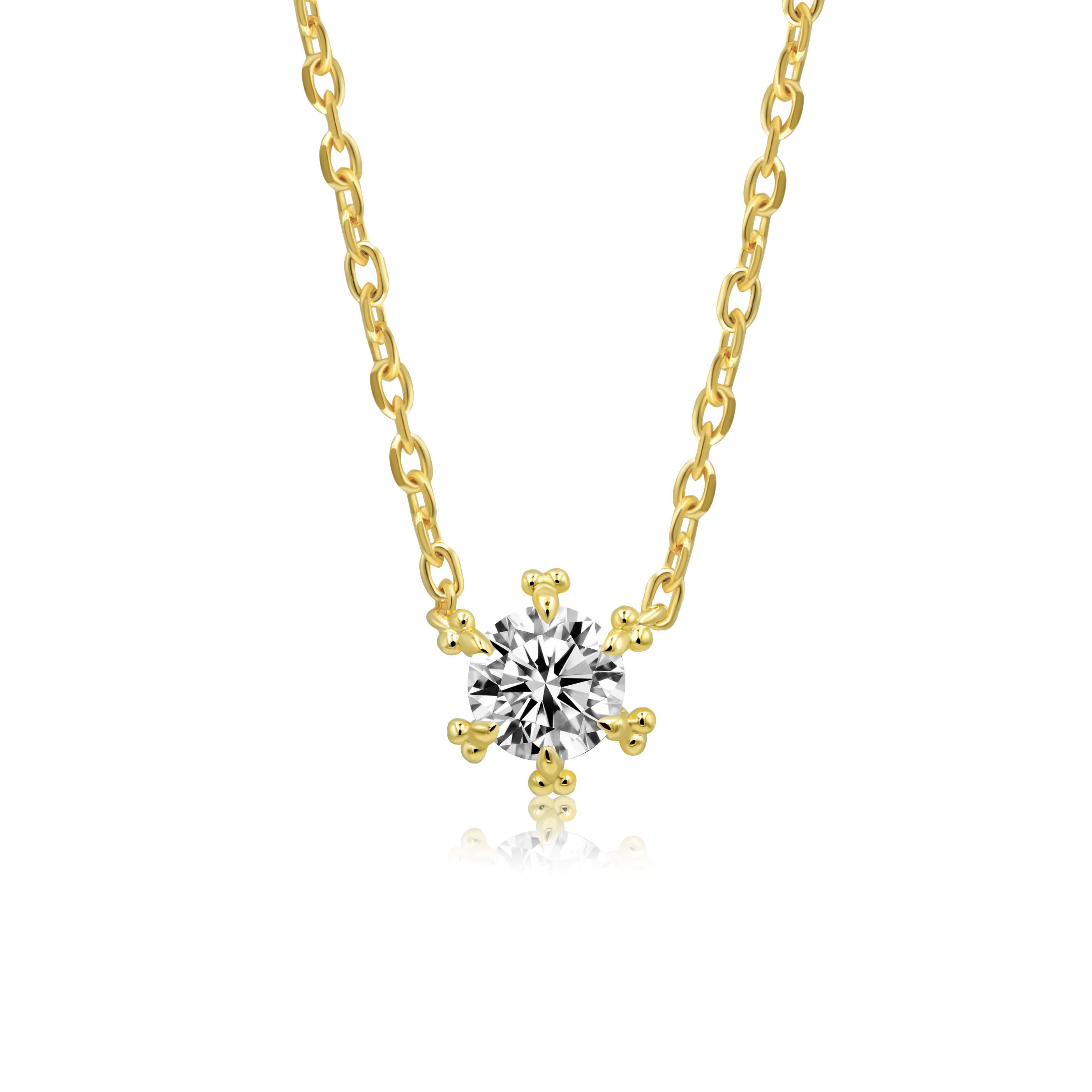 お花爪1石ネックレス P166W621（4週間発送）