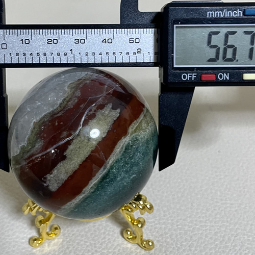 瑪瑙水晶共生 アゲート グリーン レッドスフィア クリスタル