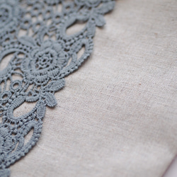 Linen ×Flower lace tote  　リネン×フラワーレースのトート 10枚目の画像