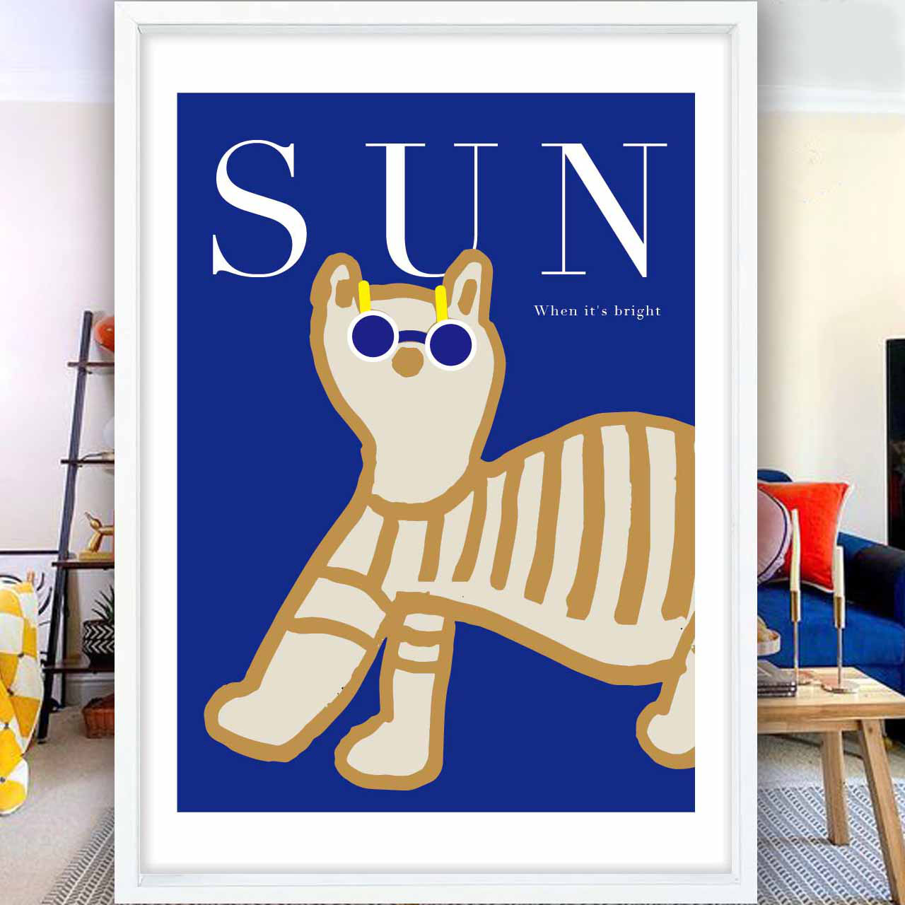 サングラス　イヌ　イラスト ポスター A4 A3 A2  A1 アートポスター（ sei（新着順）検索　結婚祝い1326