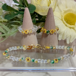 人魚姫のABUKU(ハンドメイドビーズブレスレットセット) ビーズアクセサリーセット（小花タイプ•水色） ブレスレット ito