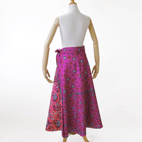 カンガの巻きスカート（ アフリカ布スカート ）ラップスカート ロング