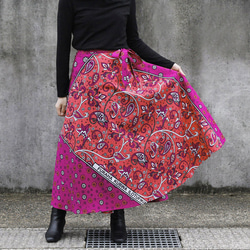 カンガの巻きスカート（ アフリカ布スカート ）ラップスカート ロング