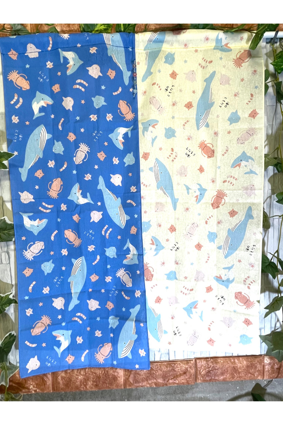 海のともだち柄のれん カーテン Only-わん🐾 通販 16238886｜Creema