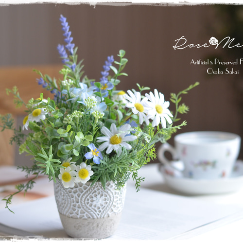 All flowers⭐️新品レア6枚set⭐️ラベンダー　たんぽぽ　カモミール アート】マーガレット、カモミール、ラベンダーのナチュラルアレンジ