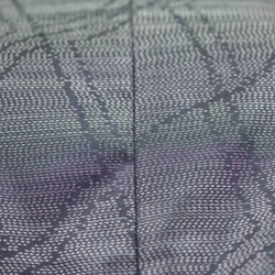 藍大島紬　格子　五分袖　パフスリーブ　チュニック 　着物リメイク　シルク　フリーサイズ 6枚目の画像