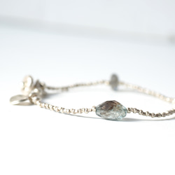 -Moss aquamaline mix- silver bracelet 4枚目の画像