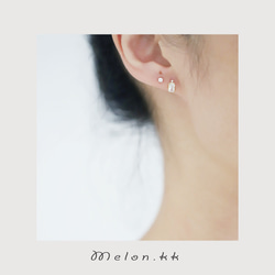 男士耳環，雙耳，星光，矩形，公主方形，Skinjury，通勤，高品質，情侶 - Melonkk 第2張的照片