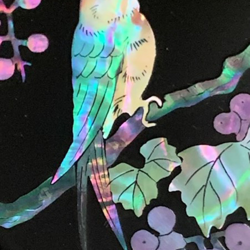 花鳥風月図　螺鈿細工　硝子額装 ColBase