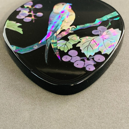 花鳥風月図　螺鈿細工　硝子額装 花鳥風月図 螺鈿細工 硝子額装