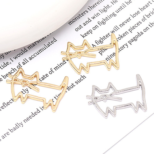 pimet  チャーム M11613-G 24個 メタルフレームチャーム 猫 19×28mm 3X（8ヶ） チャーム