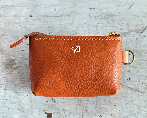 手縫い小さなファスナー革財布】コンパクト・お財布ポーチ・ミニマ