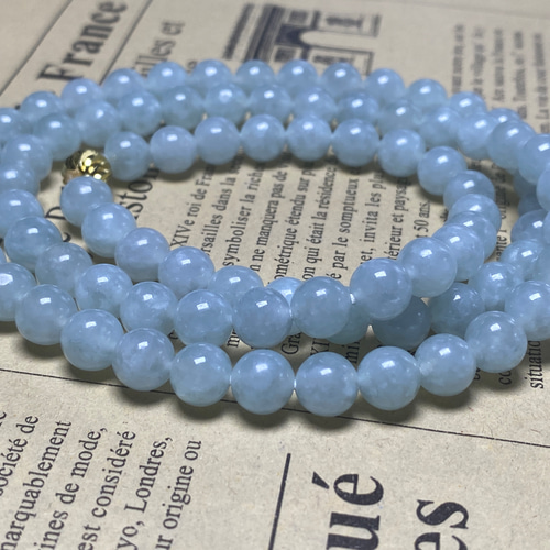 本翡翠ネックレス☆ミャンマー青