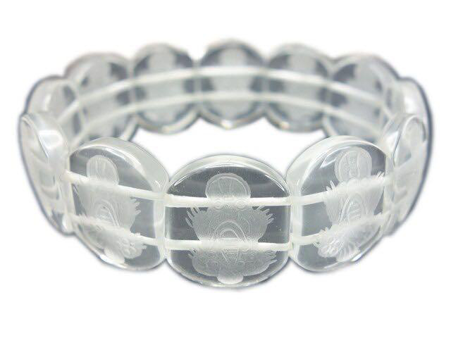 水晶金蟾手彫り20mmバングルブレスレット希少仕様天然石石街