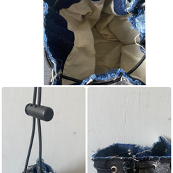 pouch /ヴィンテージデニムの巾着バッグ    ■tf-368b 7枚目の画像