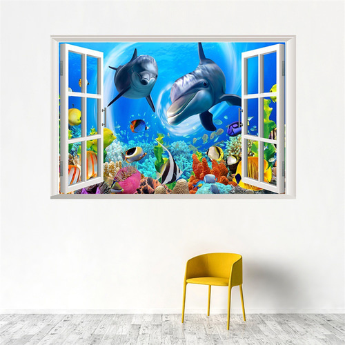 フック付きインテリアボックス　イルカと海 フック付きインテリアボックス イルカと海