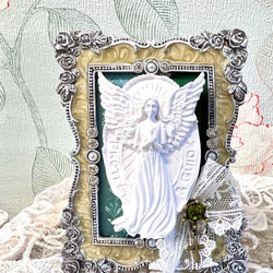 miniminiマリア像のアロマストーンタイプ　アンティークフレーム　アロマオイル付き　グリーンタイプ 6枚目の画像