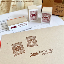 猫たちの郵便局　スタンプセット（エアメールボックス） 5枚目の画像