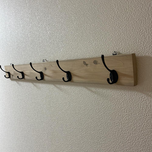 3連 ウォールハンガー シェルフ 壁掛けフック 壁面収納 帽子掛け 木製