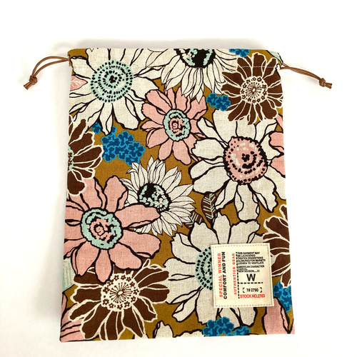 花柄 ボタニカル 巾着袋 巾着袋 chika 通販 16240214｜Creema(クリーマ)